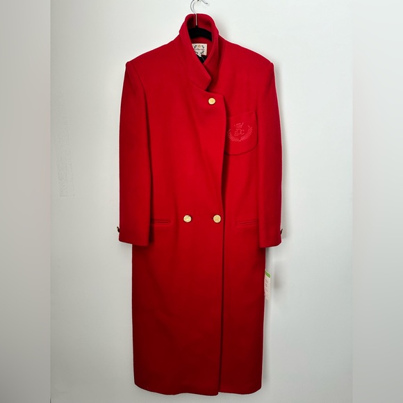 Vintage 90s  NWT Wool-Blend PARIS SPORT CLUB Long Coat Women’s Size 4 - Picture 3 of 10